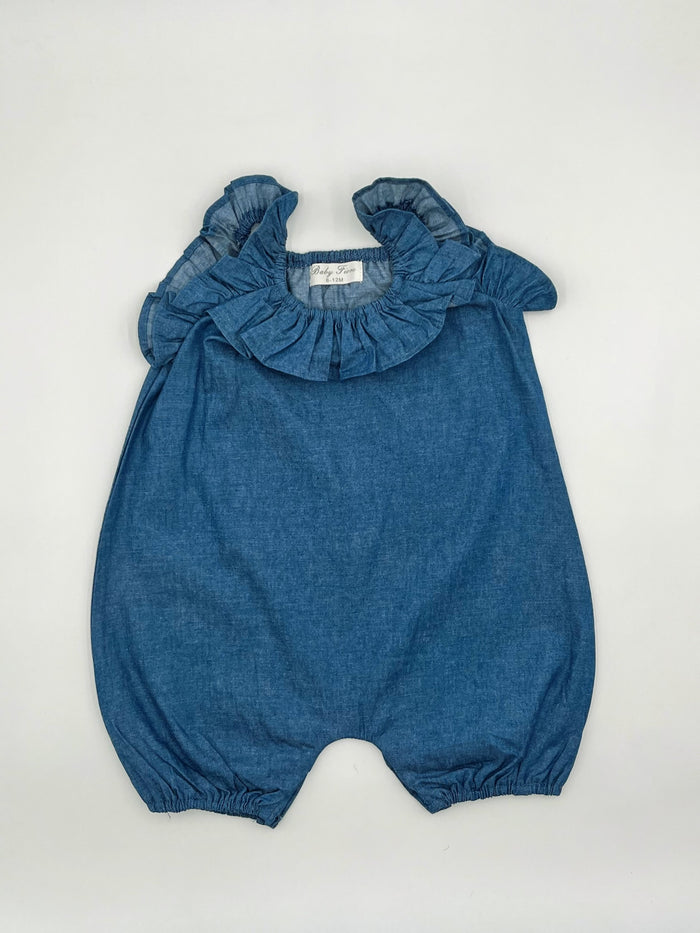 Ruffle Denim Romper